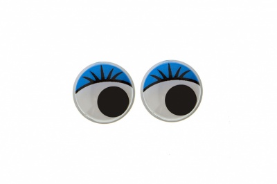 Глазки для игрушек, круглые, с бегающими зрачками, 8 мм/упак.50+/-2 шт, цв. -синий - купить в Ачинске. Цена: 59.05 руб.