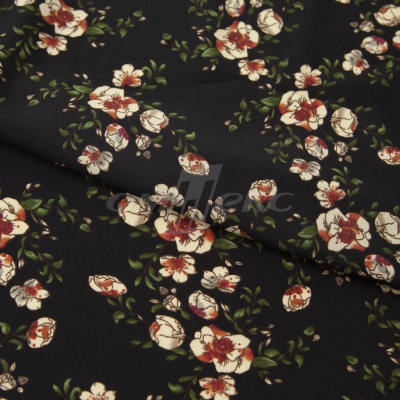 Плательная ткань "Фламенко" 3.1, 80 гр/м2, шир.150 см, принт растительный - купить в Ачинске. Цена 239.03 руб.