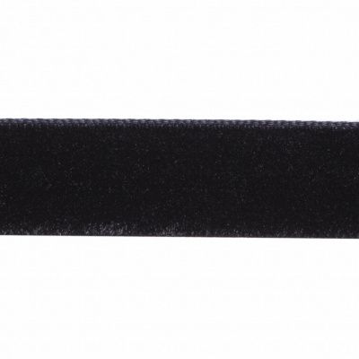 Лента бархатная нейлон, шир.12 мм, (упак. 45,7м), цв.03-черный - купить в Ачинске. Цена: 448.27 руб.