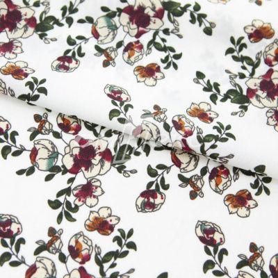 Плательная ткань "Фламенко" 23.1, 80 гр/м2, шир.150 см, принт растительный - купить в Ачинске. Цена 264.56 руб.