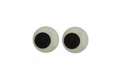 Глазки для игрушек, круглые, с ресничками, 10 мм/упак.50+/-2 шт, цв. -черно-белые - купить в Ачинске. Цена: 21.24 руб.