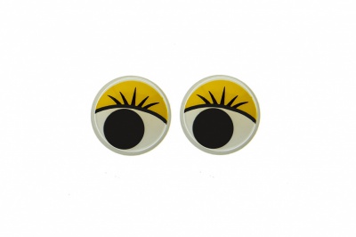 Глазки для игрушек, круглые, с бегающими зрачками, 8 мм/упак.50+/-2 шт, цв. -желтый - купить в Ачинске. Цена: 59.05 руб.