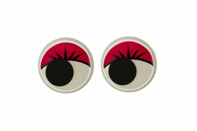 Глазки для игрушек, круглые, с бегающими зрачками, 12 мм/упак.50+/-2 шт, цв. -красный - купить в Ачинске. Цена: 95.04 руб.