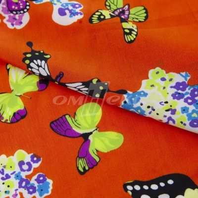 Плательная ткань "Софи" 7.1, 75 гр/м2, шир.150 см, принт бабочки - купить в Ачинске. Цена 241.49 руб.
