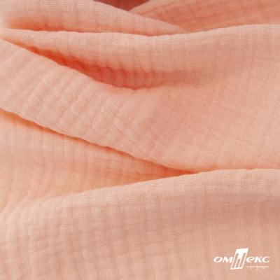 Ткань Муслин, 100% хлопок, 125 гр/м2, шир. 140 см #201 цв.(18)-розовый персик - купить в Ачинске. Цена 464.97 руб.