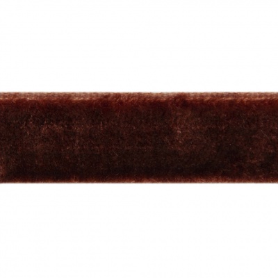 Лента бархатная нейлон, шир.12 мм, (упак. 45,7м), цв.120-шоколад - купить в Ачинске. Цена: 392 руб.
